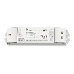 Skydance C4 12V 24V 36V <span class=keywords><strong>48V</strong></span> 150-1200mA 4 Kênh DIM CCT <span class=keywords><strong>RGB</strong></span> RGBW RF Không Dây Led Điều Khiển Dòng Không Đổi PWM CC LED Dimmer - Product Image 1