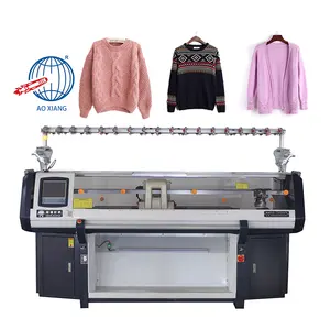 AOXIANG 1500W Weft tenun sistem ganda tekstil terkomputerisasi Sweater mesin rajut datar