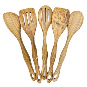 Utensili da Cucina in Legno d'Ulivo: Spatola, Mestolo, Paletta - Strumenti Naturali per Cucinare, Lavabili in Lavastoviglie o Solo a Mano per la Cucina di Casa - Product Image 1