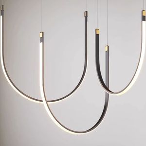 Lámpara de Techo LED de Estilo Nórdico Minimalista, de Altura Ajustable, Tamaño Mediano, para Sala de Estar, Escalera y Comedor, Uso Doméstico - Product Image 3