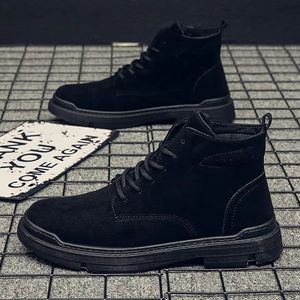 Botas de trabajo estilo retro para hombre, de caña alta, versátiles, ligeras, cómodas, antideslizantes, con suela plana, transpirables, con suela gruesa, tipo chukka. - Product Image 5