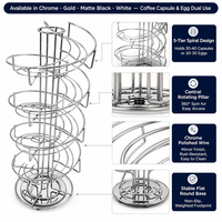 Support à capsules de café Cactus, 52 compartiments, double face, rotatif, en métal, organiseur de capsules de café, support de rangement pour capsules Nespresso, comptoir