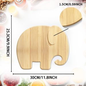 Elephant Shaped Bamboo Wood Chopping Board Serving Charcuterie Board for <strong>Kitchen</strong> Funny Cheese Plate Christmas Dinner Plate - Product Image 2