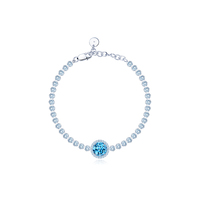 Bracelet en argent 925 avec incrustation de topaze, design original, cadeau d'anniversaire parfait pour les femmes