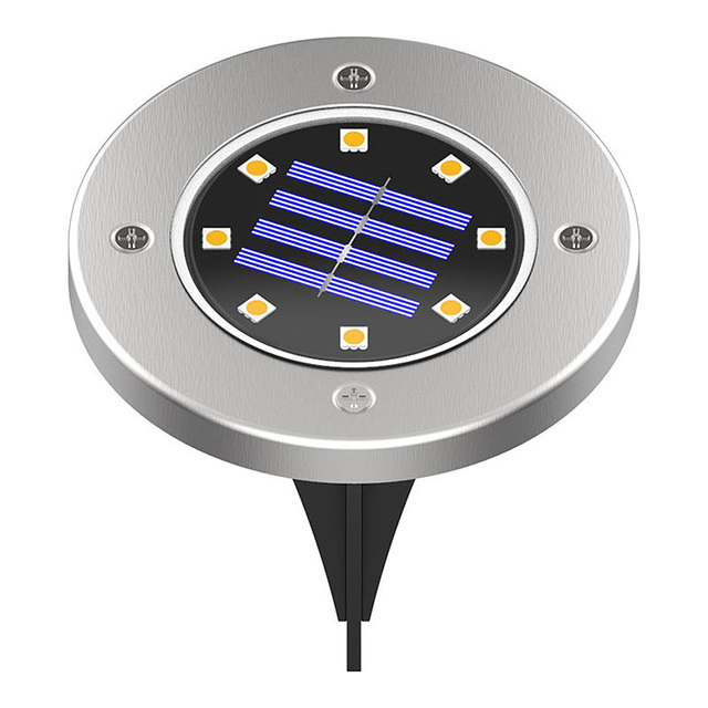 ODM Factory Solar Disk Light Outdoor Buried Underground Light White Ground Lamp Solar Powered Waterproof LED Solar Ground Light