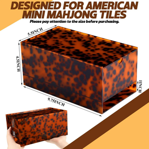 Caja de Mahjong Vacía de Acrílico con Diseño de Caparazón de Tortuga, Caja de Almacenamiento para Fichas Americanas y Cartas de Mahjong, Caja de Exhibición Transparente - Product Image 2