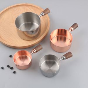 Stainless Steel Steak Sauce Cup Rose Gold <b>Measuring</b> Cup Wooden Handle Stainless Steel Tomato Sauce Cup Baking <b>Measuring</b> <b>Spoon</b> - Product Image 1
