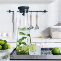 Contenants en verre résistant à la chaleur faits à la main de 1200 ml / 1500 ml / 1800 ml, carafe en verre borosilicate personnalisée, bouteille à boire en verre