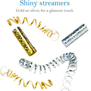 Premium bunte Papiers treamer kreativ konvertieren holo graphische <span class=keywords><strong>Metallic</strong></span>-Rollen Serpentinen-Luft schlangen - Product Image 5