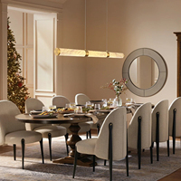Lustre linéaire moderne de luxe en albâtre, suspension en laiton et marbre pour table à manger, îlot de cuisine, restaurant, lampe suspendue décorative