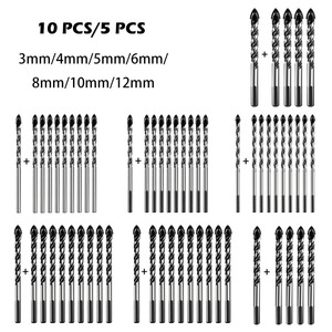 Lot de 10 forets multi-matériaux à trois pans plats, taille en pouces, pour carrelage, verre, porcelaine et forage de puits - Product Image 2