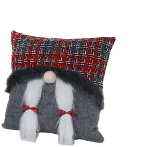 Fournitures de décoration de noël 2023, coussin de gnome en peluche fait à la main, coussin de barbe longue