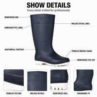 Bottes de pluie pour adultes en PVC, résistantes à l'huile, aux acides et aux alcalis, antidérapantes, avec embout renforcé, bottes de travail industrielles pour la ferme, avec certificat CE