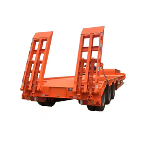 Semirremolque de Plataforma Baja de 3 Ejes, Remolque de Plataforma Baja de 100 Toneladas, Semirremolque de Plataforma Baja con Cuello de Cisne Desmontable - Product Image 1