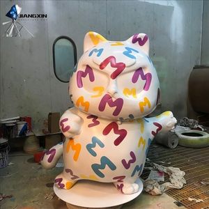 Sculpture collaborative de <span class=keywords><strong>chat</strong></span> à un oeil-Artisanat en résine résistant à la décoloration Conception arabe religieuse personnalisée pour les installations d'art en plein air - Product Image 4