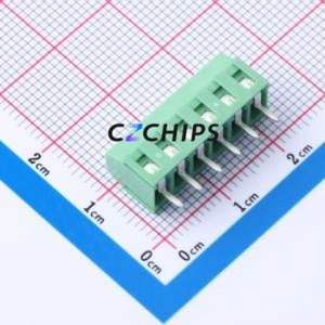 DB125-3.5-6P-GN-S Screw Terminal Block Through hole Component (THT),P=3.5mm Connector 1x6P 3.5mm Green Through Hole - Product Image 2