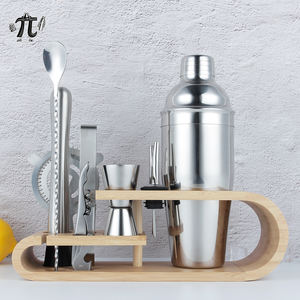 Coctelera Boston de Acero Inoxidable Plateado Paceon de 11 Piezas, con Marco de Madera de <span class=keywords><strong>Doble</strong></span> Capa, 750 ml, Reutilizable, Ecológica y Duradera - Product Image 3