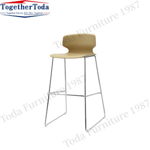 Silla Nórdica Moderna para Cocina de Restaurante, Taburetes Altos de Hierro, Silla de Barra para Hogar, Cafetería, Silla con Respaldo, Muebles Modernos de Plástico - Product Image 2
