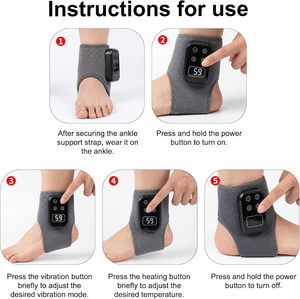 Attelle chauffante électrique pour cheville avec massage par vibration et soutien chauffant pour les soins des pieds et des chevilles à domicile - Product Image 6
