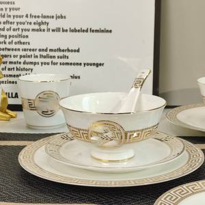 Service de table en porcelaine, assiettes et bols, vente en gros, luxe, porcelaine osseuse blanche, 10 pièces, ensembles de vaisselle, cadeaux, service de table 72 pièces, céramique - Product Image 5
