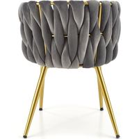 Chaise de salle à manger tissée haut de gamme 2025, pieds en métal stable, tissu en velours, moderne pour salle à manger d'hôtel
