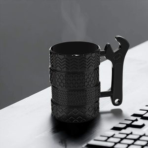 Taza de Café/Té de Cerámica con Forma de Neumático y Asa en Forma de Llave Inglesa, Regalo <span class=keywords><strong>para</strong></span> Amantes de Autos, Mecánicos, Entusiastas de Autos, Regalo de Cumpleaños <span class=keywords><strong>para</strong></span> Hombre - Product Image 5