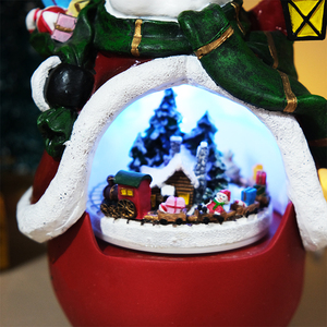 <span class=keywords><strong>Tren</strong></span> pequeño de rotación navideña, decoración creativa para el hogar, adornos de resina para Navidad - Product Image 2
