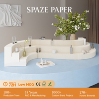 Présentoir de table mini-échelle Spazepaper, étagère de présentation de bureau, présentoir à bijoux en papier pour magasin de détail et salon professionnel