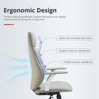 Chaise de bureau exécutive ergonomique en cuir standard, structure en bois, matériau PU, hauteur réglable, design moderne pour la maison/le bureau