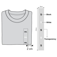 Étiquettes de vêtements tissées sur mesure, biodégradables, en coton transparent, tailles S M L XL XXL XXXL, autocollants personnalisés de Shenzhen, transparents mats