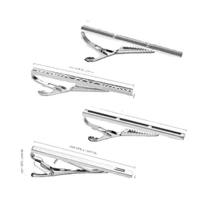 Selling Men's Silver Tie Clip Set Business Banquet and Wedding Suit Formal Black Simple Fashion Classic Men