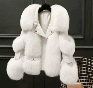 Abrigo de Piel Sintética de Zorro para Mujer, Estilo Vintage, Elegante, Delgado, de Alta Calidad, <span class=keywords><strong>Chaqueta</strong></span> de Motocicleta de Invierno, Moda 2026 - Product Image 6