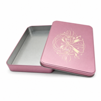 Boîte en métal rectangulaire arrondie personnalisée avec couvercle amovible pour biscuits, bonbons, chocolat, boîte cadeau OEM fabriquée sur commande