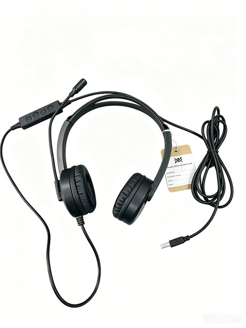 Wired Call Center Headsets with Omnidirectional Mic USB Cable with Volume Button Control Headphones Lightweight Headset S7