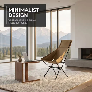 Chaise lune pliable ultralégère en toile, dossier haut, double barre transversale, mobilier d'extérieur pour camping, pêche, plage et loisirs – Meilleure vente - Product Image 6