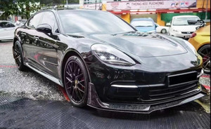 ชุดแต่งรอบคันสำหรับ Porsche Panamera 971 ปี 2017-2019 ทำจากคาร์บอนไฟเบอร์แบบแห้ง ประกอบด้วย สปอยเลอร์หน้า สปลิตเตอร์ ดิฟฟิวเซอร์หลัง สเกิร์ตข้าง และสปอยเลอร์หลัง - Product Image 2