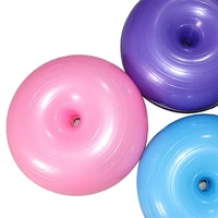 Ballon de yoga Donut gonflable en PVC anti-explosion avec pompe à air pour le Pilates et l'entraînement de stabilité à domicile et en salle de sport