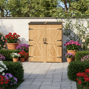 Armoire <span class=keywords><strong>de</strong></span> rangement en <span class=keywords><strong>bois</strong></span> avec <span class=keywords><strong>toit</strong></span> étanche Abri <span class=keywords><strong>de</strong></span> <span class=keywords><strong>jardin</strong></span> avec étagères amovibles - Product Image 2