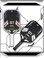 Raquette de pickleball AEX Atomic Series en fibre de carbone légère avec protection de bord en TPU : absorption des chocs améliorée pour un jeu prolongé