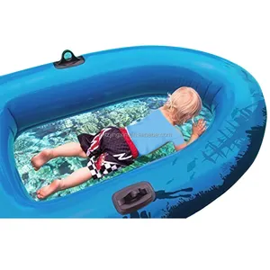 Fabrika özel PVC çocuklar sürüklenen tekne şeffaf alt şişme sal yetişkin havuzu yüzer sal ebeveyn-çocuk açık spor