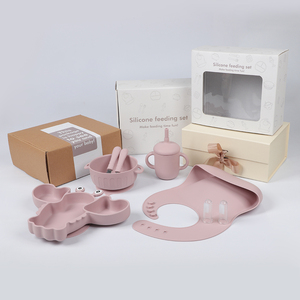Set de Alimentación para Bebé de Silicona Socan de 8 Piezas con Platos de Succión, Cuenco, Babero y Utensilios Esenciales para Destete Dirigido - Product Image 3