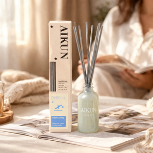 Aikun Decorative Aromatherapy <b>Reed</b> <b>Diffuser</b> Glass <b>Bottle</b> Fragrance Set for Bathroom Bedroom Office Bulk Supply - Product Image 1