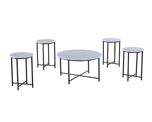 YUKAI Modern Design CT-117-S <strong>Coffee</strong> <strong>Table</strong> Set 1+4 <strong>Yellow</strong> Metal Board Simple Living Room Furniture Small Tea <strong>Table</strong> - Product Image 1