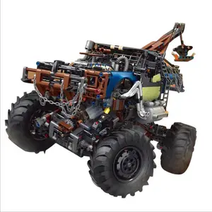 lego trailer Suppliers-18006 Technic Motorized RC Car Rebel Tow Doomsday Truck Trailer Kids Assembly Bricks Toy DIY Truck Building Blocks Legoed Amazon