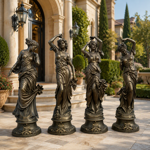 Sculture Figurative in Bronzo delle Divinità delle Quattro Stagioni Realizzate con la Tecnica di Fusione a Cera Persa: Ideali per l'Arredamento Moderno della Casa - Product Image 1