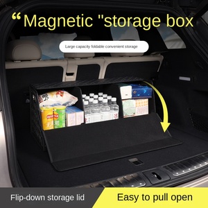 Scatola portaoggetti pieghevole di lusso per bagagliaio auto con grande capacità e design in pelle PU con chiusura inferiore, adattabile universalmente - Product Image 5