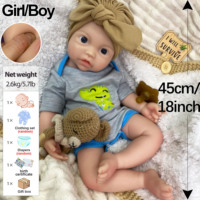 Maßgefertigte 18 Zoll Silikon-Reborn-Puppe mit Sichtbaren Adern, Offenem Mund, Realistisch, Wasserdicht, als Urlaubsgeschenk, Großhandel
