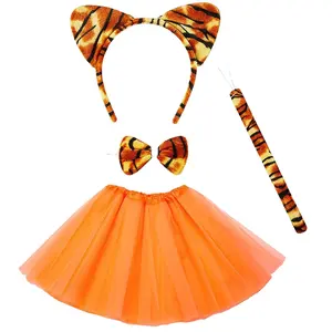 5075 Kids Animal Costume Fancy Dress Tiger Ears Tails Tutu Skirts Mardi Gras Party Children's Animal Costumes