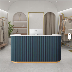 Comptoir de caisse moderne pour petite clinique, bureau de réception rose pour petit salon de beauté, comptoir de caisse pour boutique, bureau d'accueil - Product Image 4