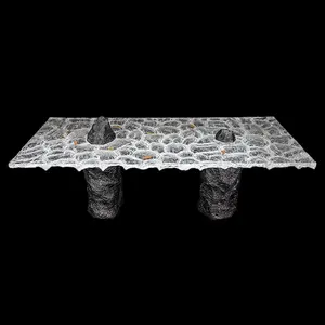 nordic clear glass high transparency acrylic block coffee table large high gloss silver stainless steel coffee table artistic